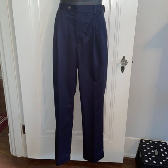 Roundtree & Yorke navy blue cotton pants - Picture 1 of 7